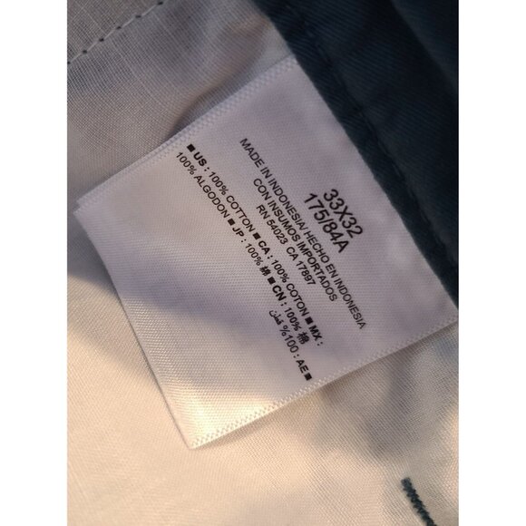 New! Old Navy Pants Men 33x32  Lightweight Khakis Preppy Bodies of Water Blue - Picture 9 of 13